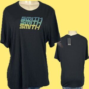 Smith XL Black Logo Blue-Green-Yellow Name Graphic Crew Cotton Short Sleeve Tee
